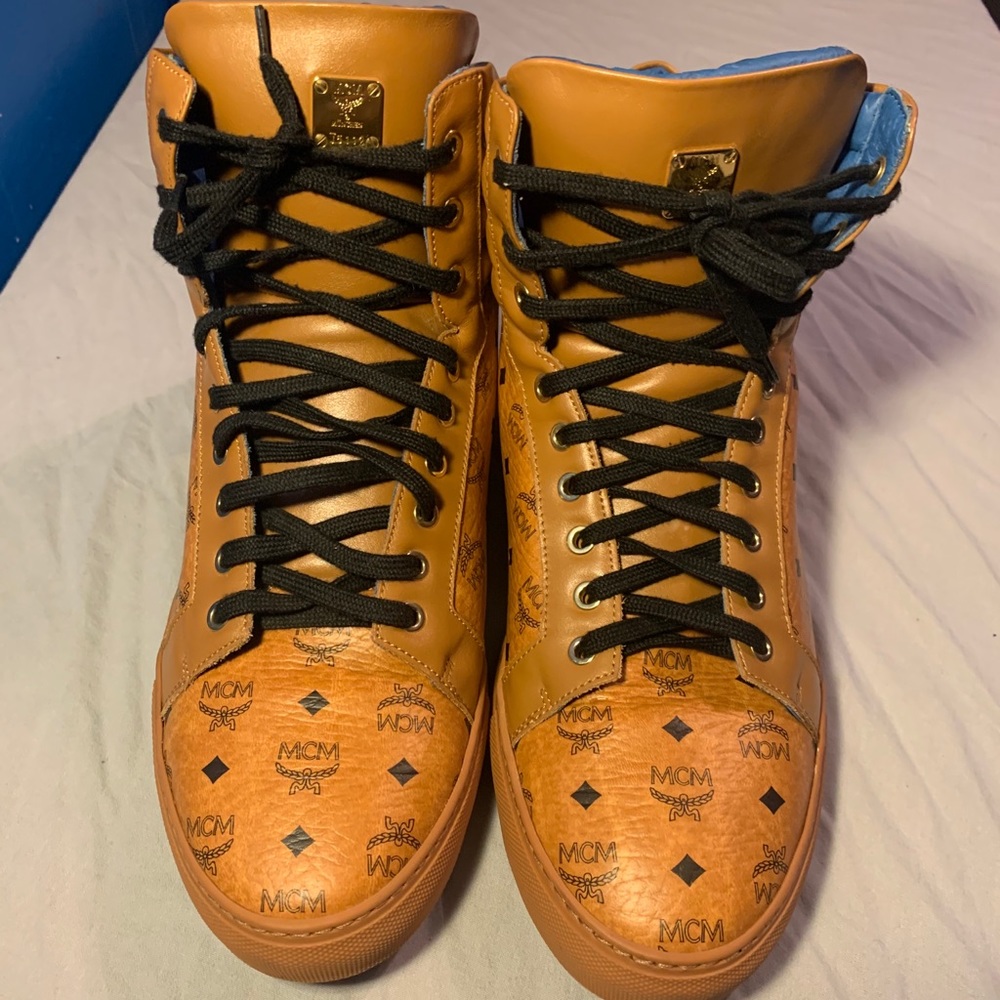 MCM Carryover Visetos High Top Sneakers